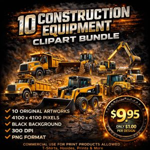 10 Construction Equipment Clipart PNG Designs Digital Download