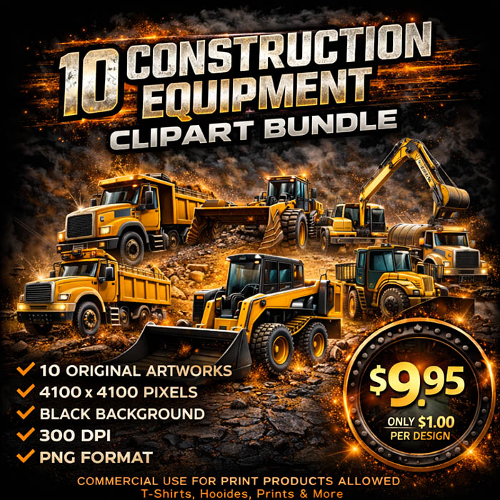 10 Construction Equipment Clipart PNG Designs Digital Download