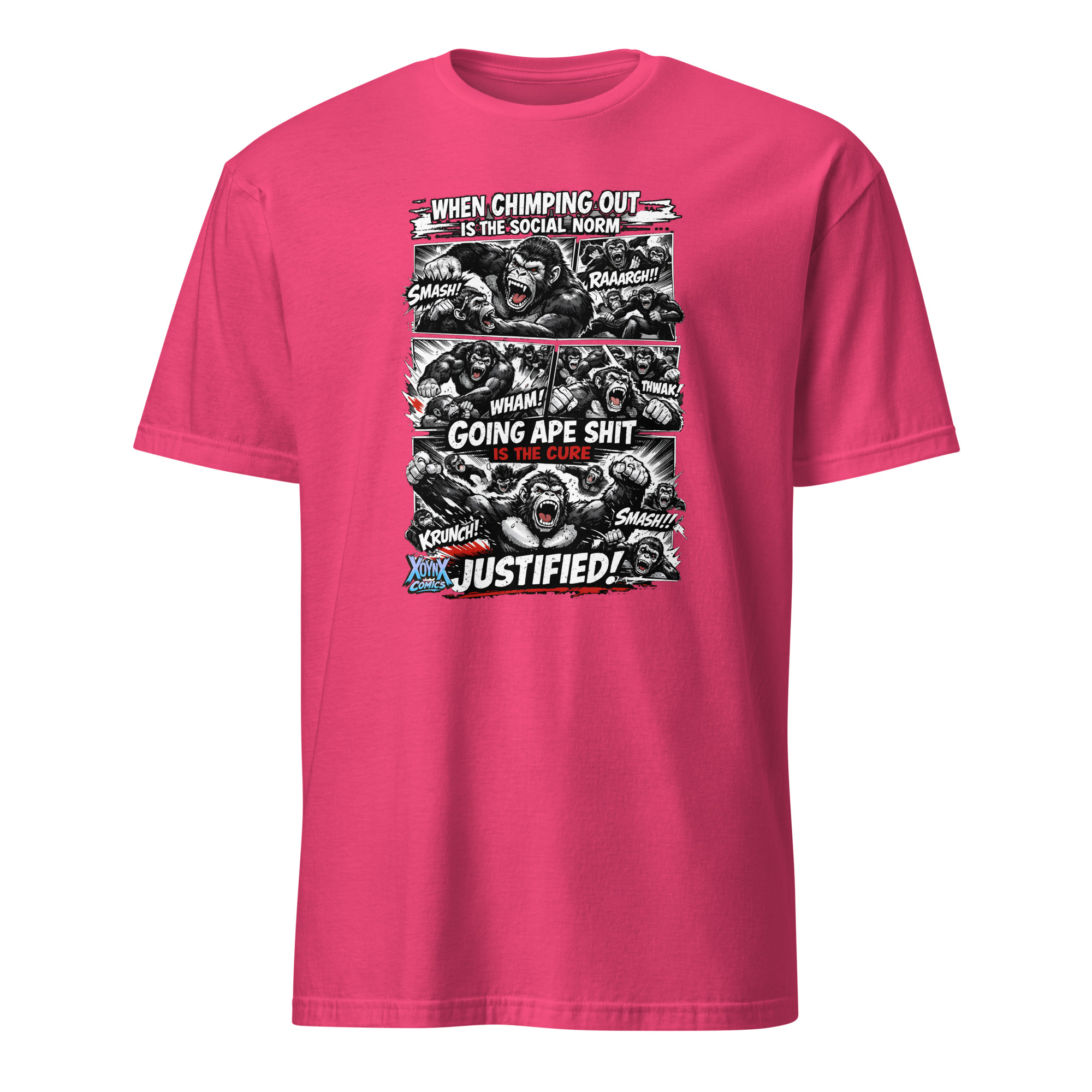 Chimping Out Comic Rage Art Social Disorder T-Shirt - Image 9