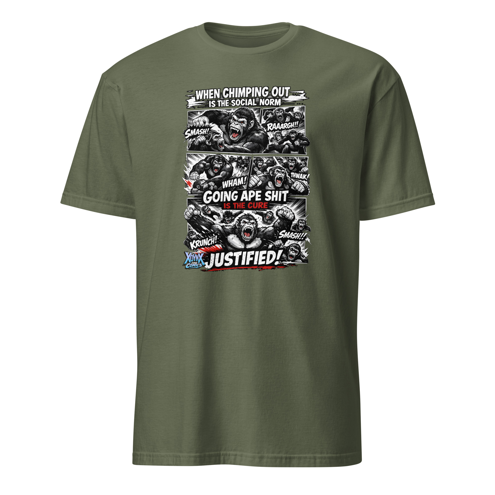 Chimping Out Comic Rage Art Social Disorder T-Shirt - Image 7