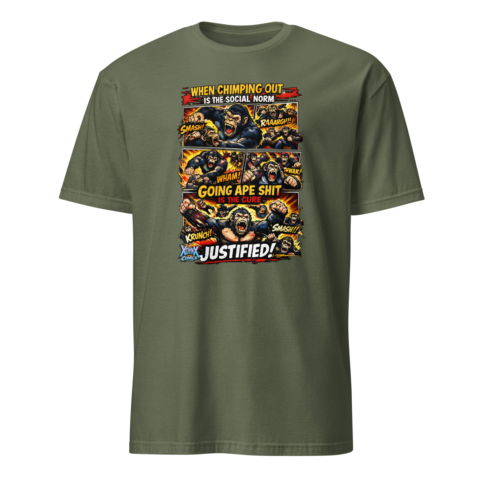 Chimping Out Comic Rage Art Social Disorder T-Shirt - Image 8