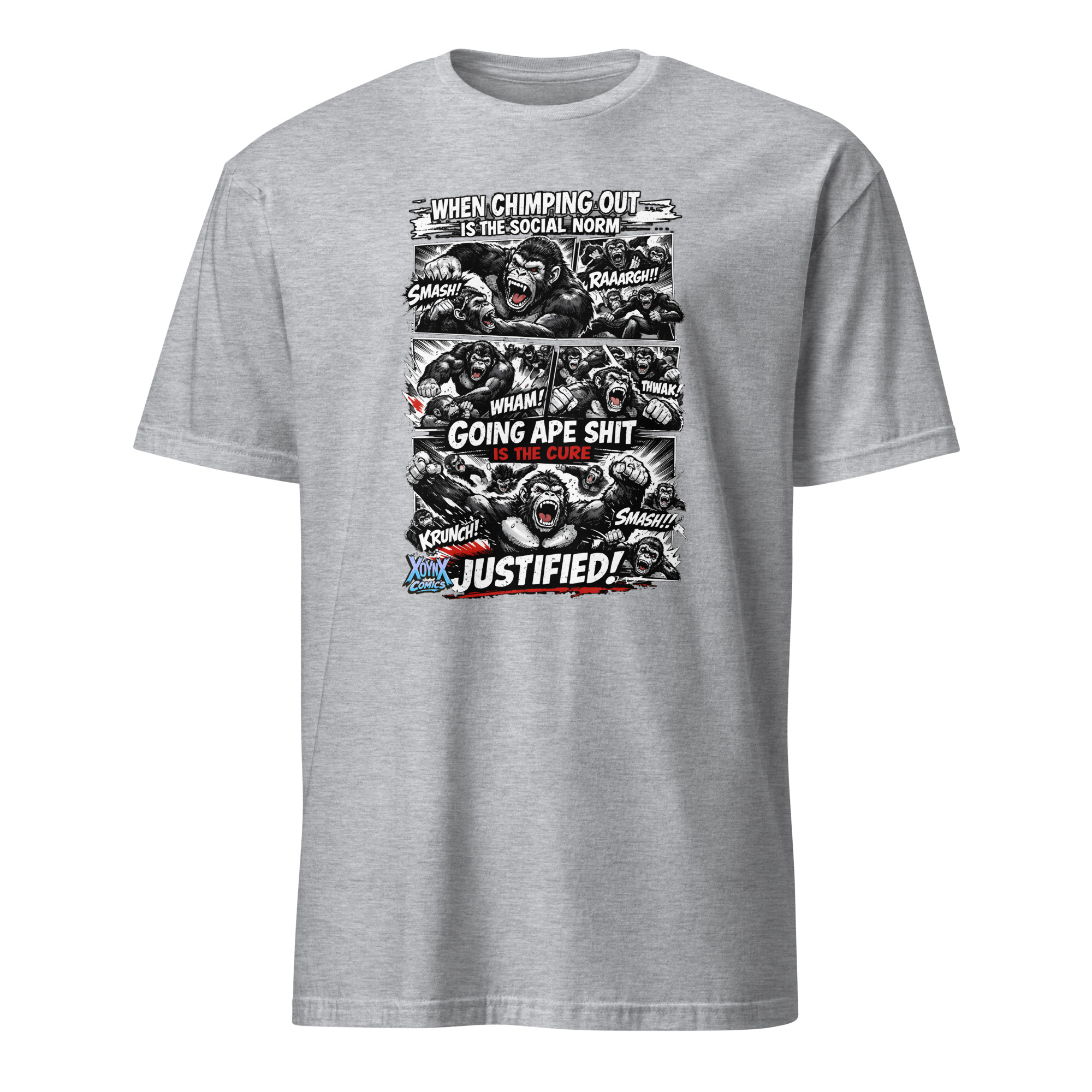 Chimping Out Comic Rage Art Social Disorder T-Shirt - Image 14