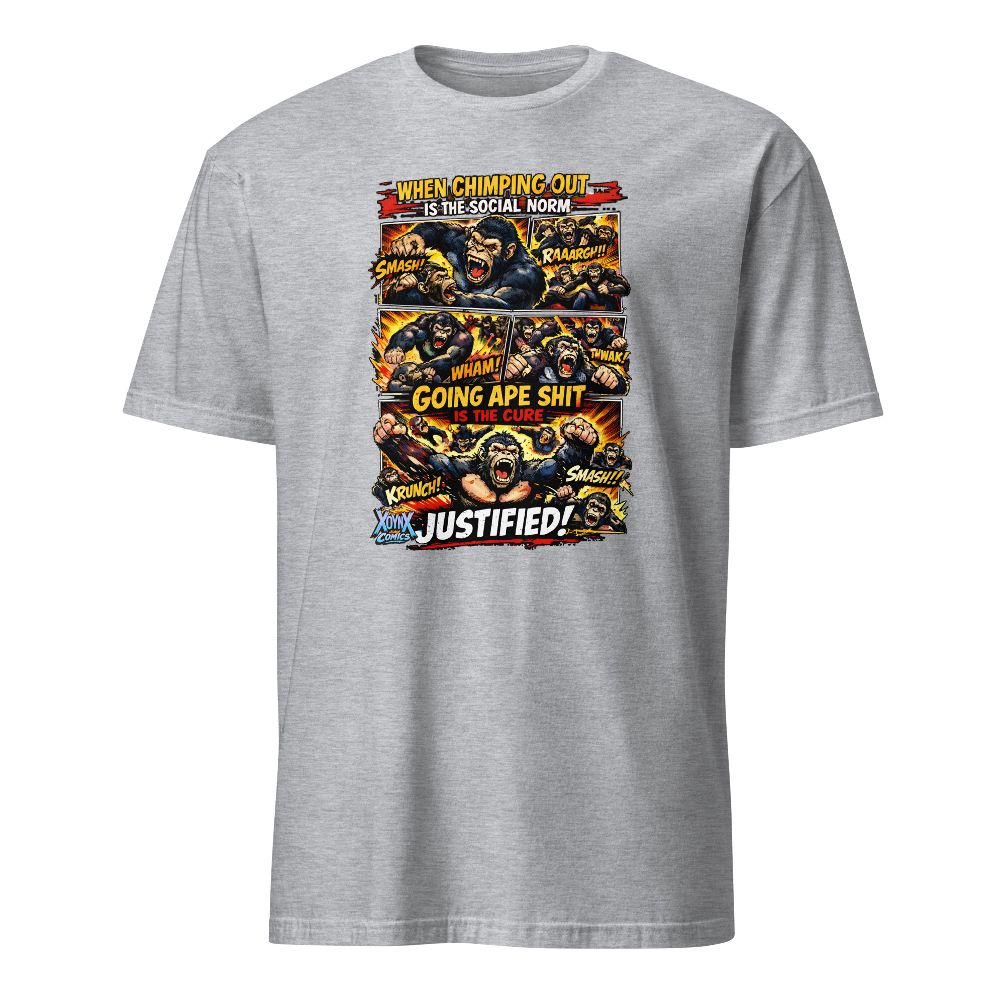 Chimping Out Comic Rage Art Social Disorder T-Shirt - Image 15
