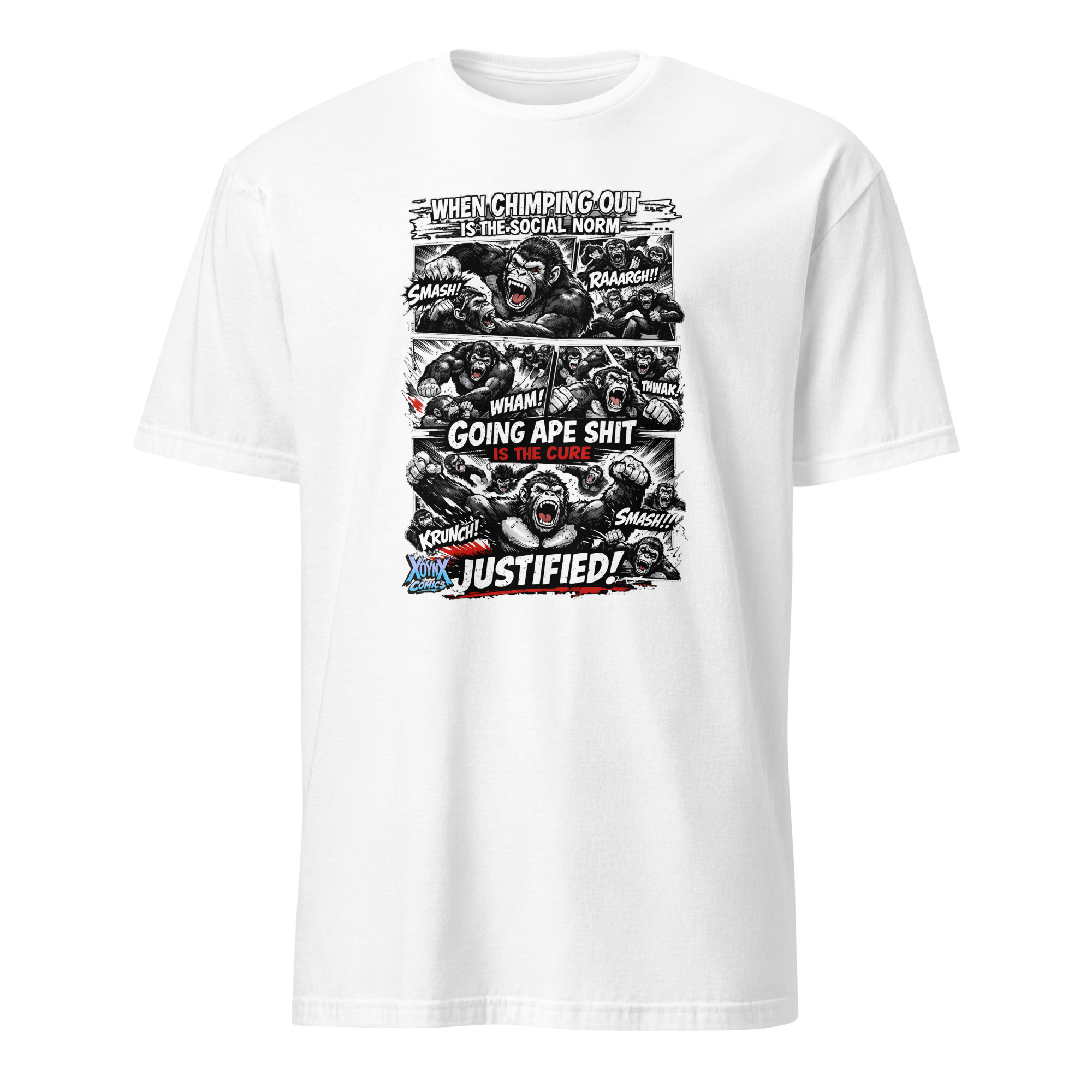 Chimping Out Comic Rage Art Social Disorder T-Shirt - Image 15