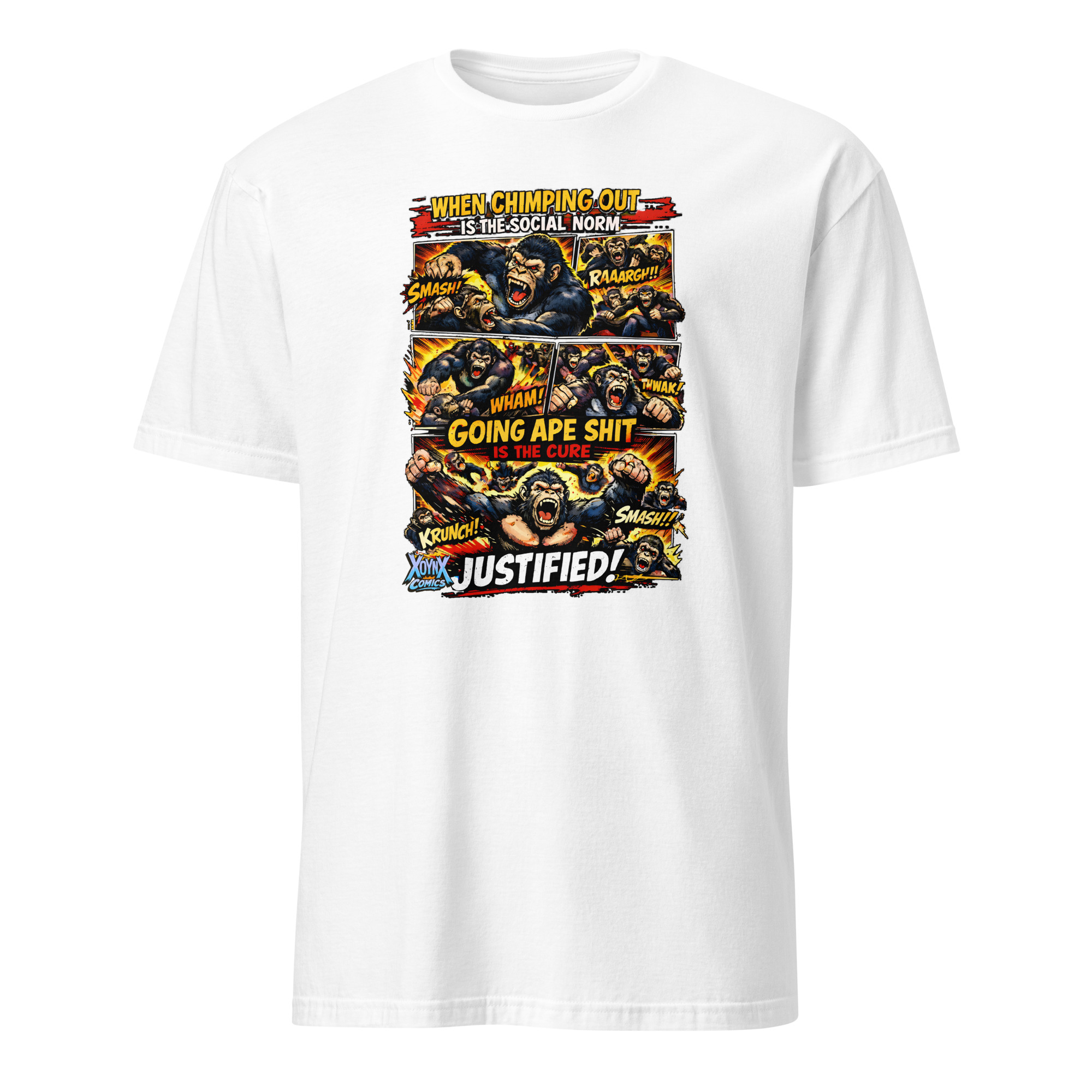 Chimping Out Comic Rage Art Social Disorder T-Shirt - Image 16