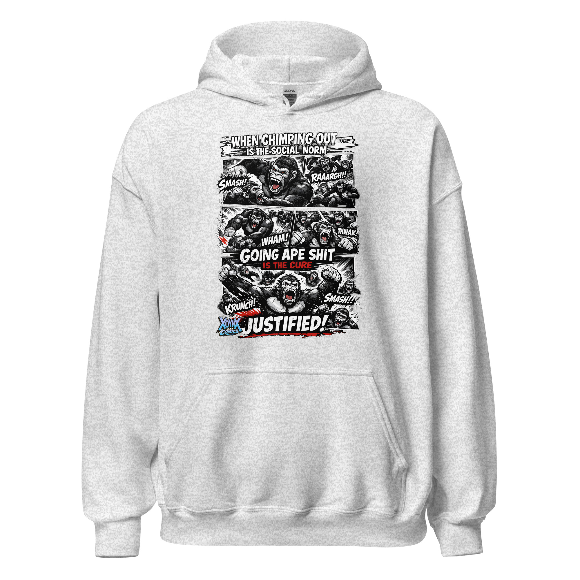 Chimping Out Comic Rage Art Social Disorder Hoodie - Image 12