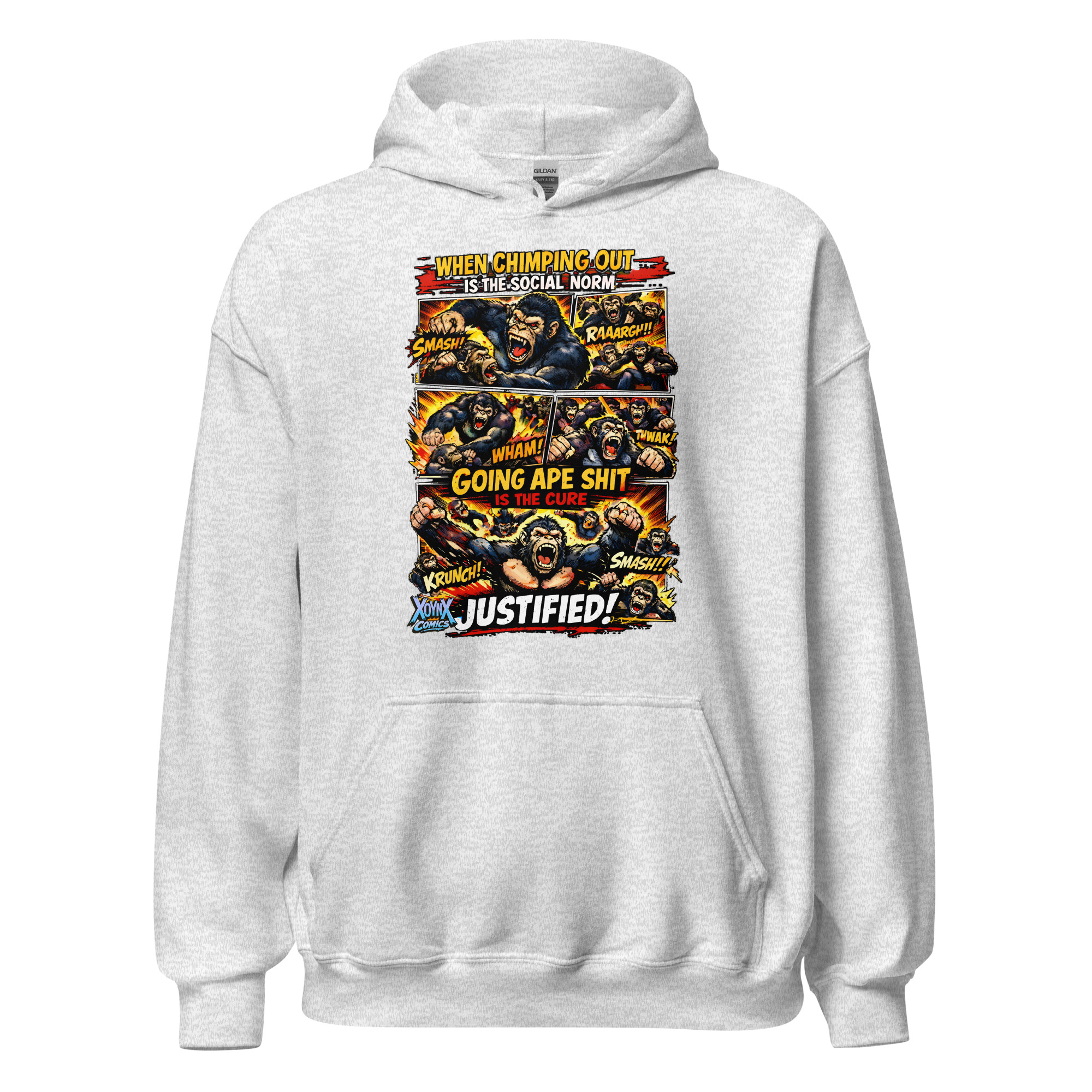 Chimping Out Comic Rage Art Social Disorder Hoodie - Image 12