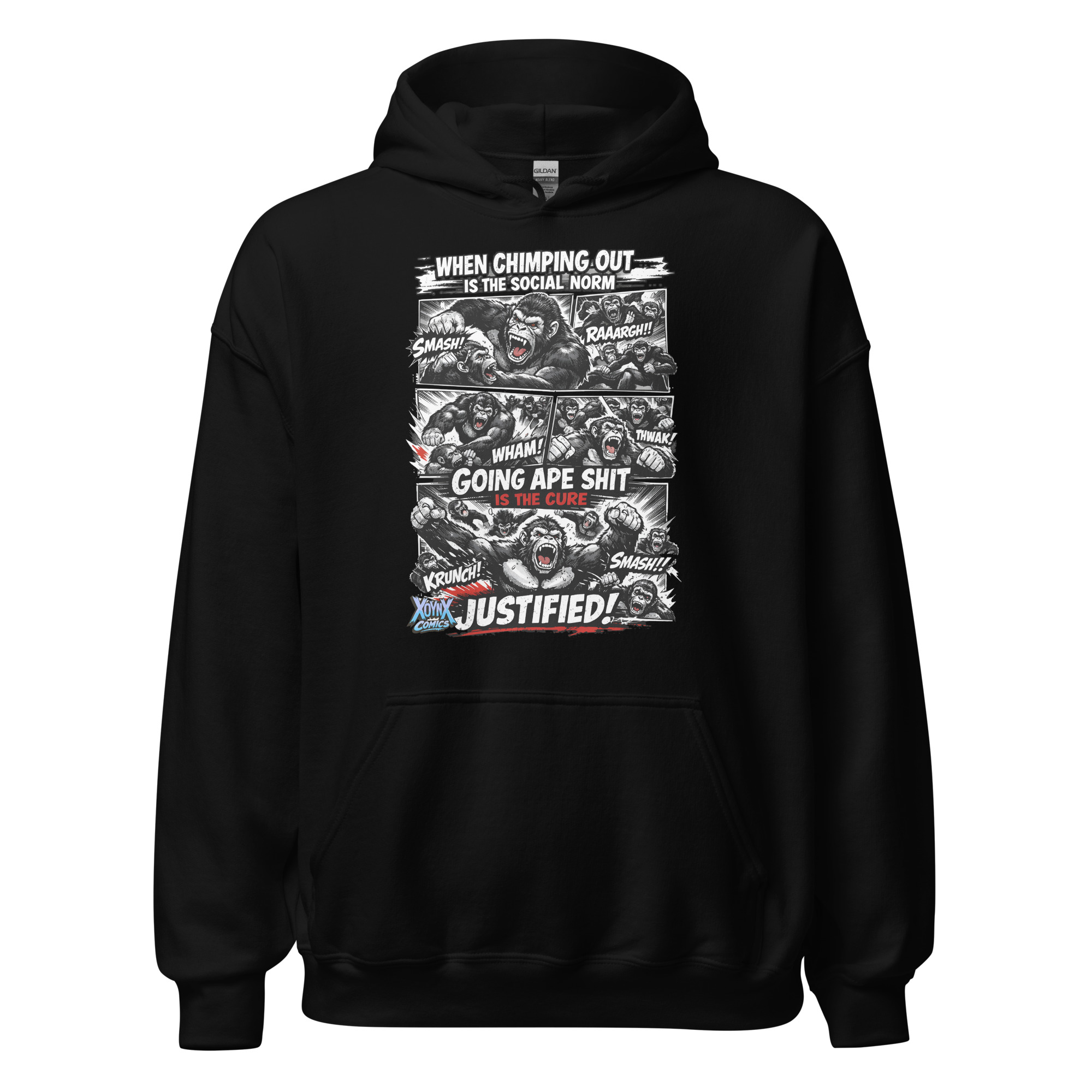 Chimping Out Comic Rage Art Social Disorder Hoodie - Image 2