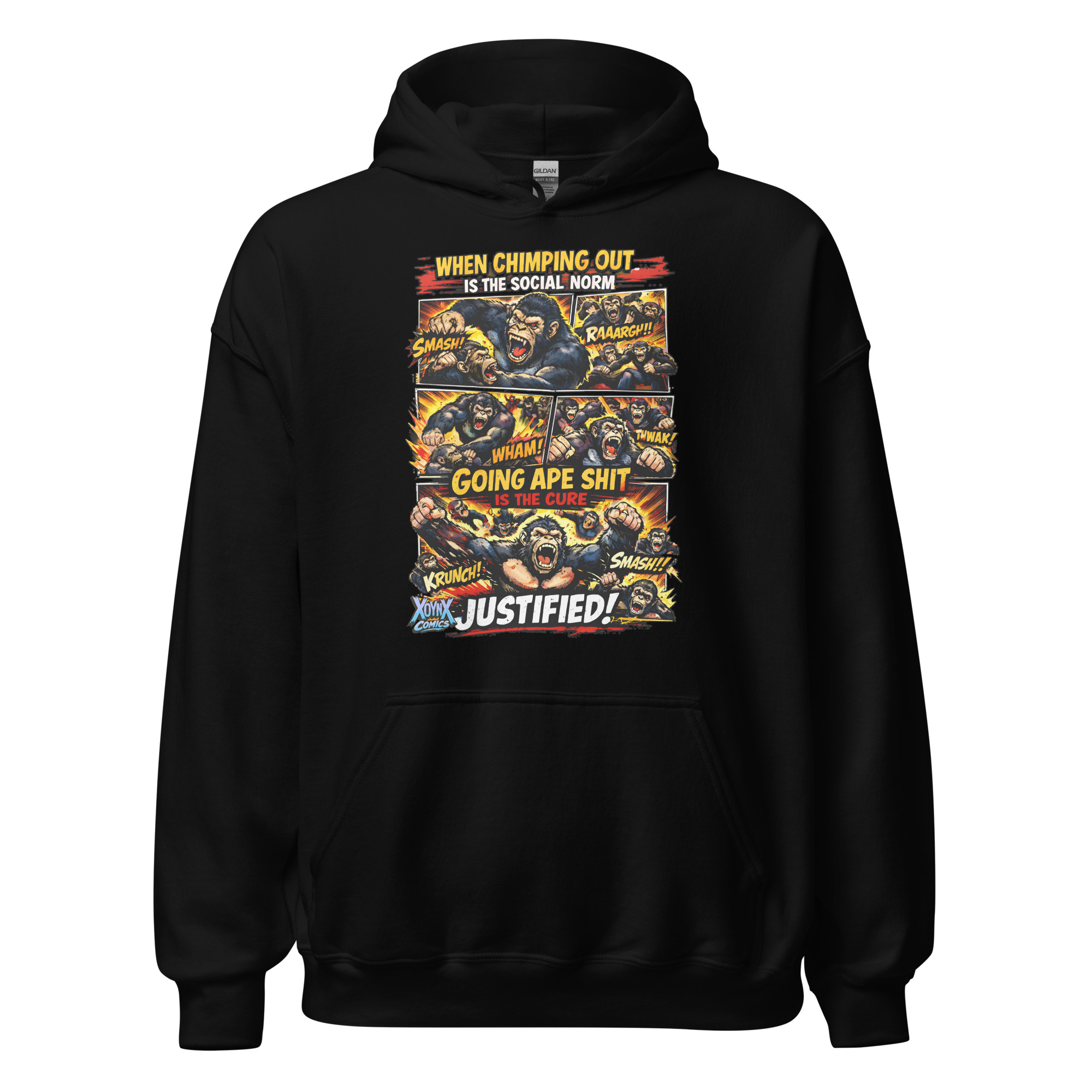 Chimping Out Comic Rage Art Social Disorder Hoodie - Image 2