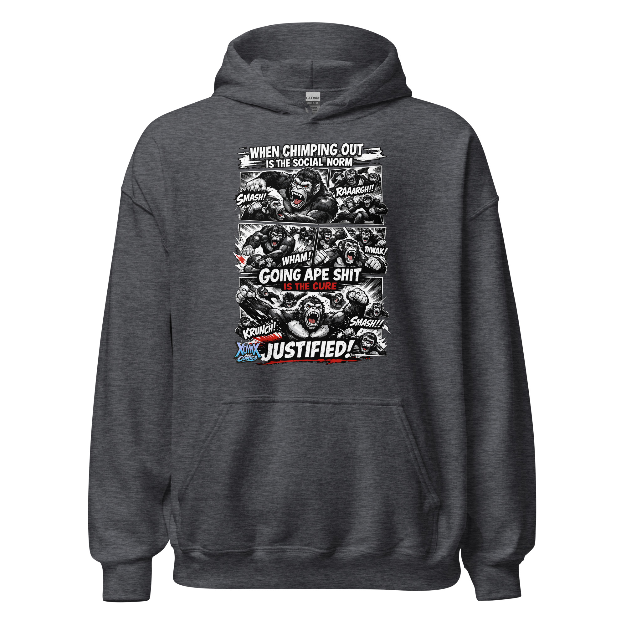 Chimping Out Comic Rage Art Social Disorder Hoodie