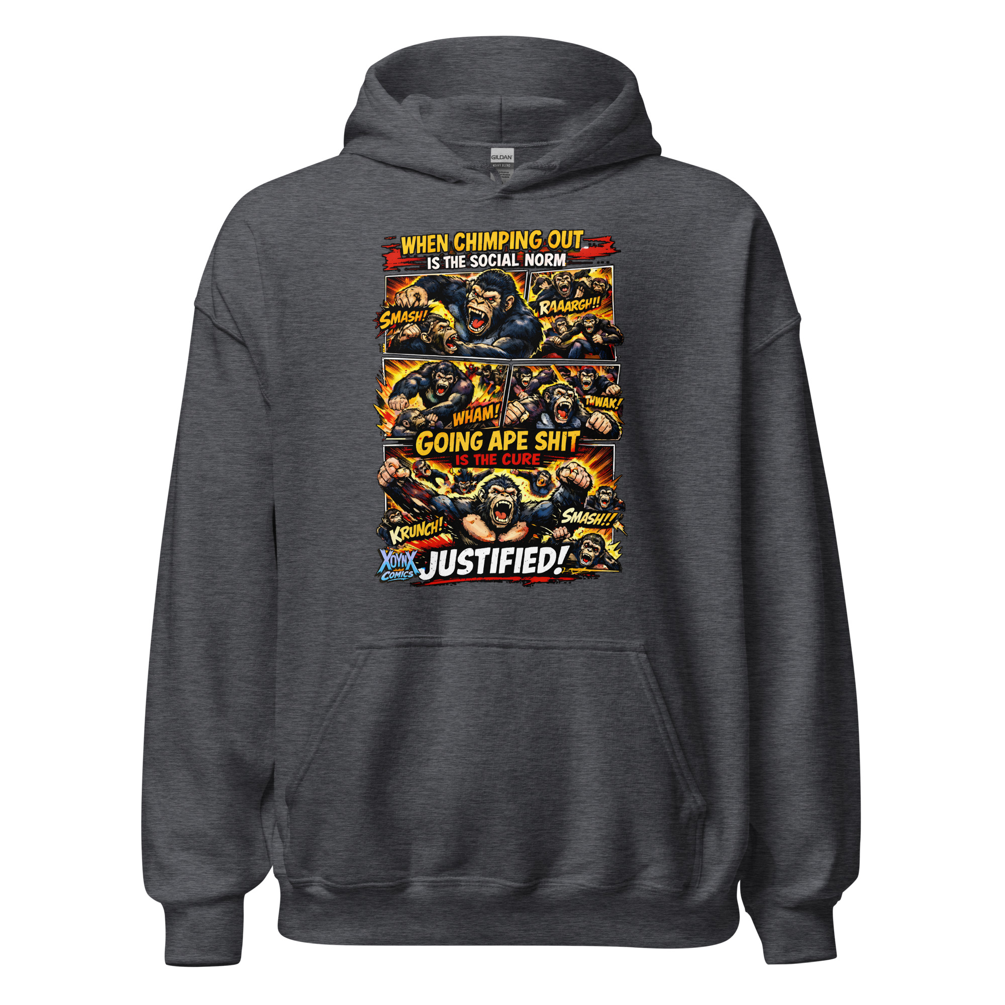 Chimping Out Comic Rage Art Social Disorder Hoodie