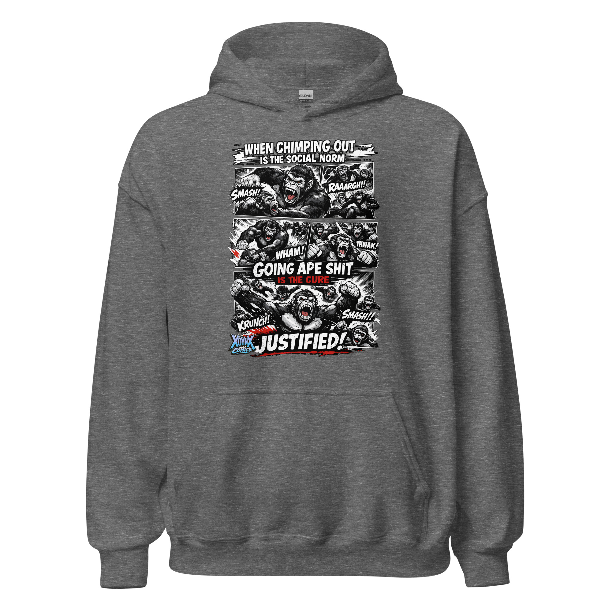 Chimping Out Comic Rage Art Social Disorder Hoodie - Image 9