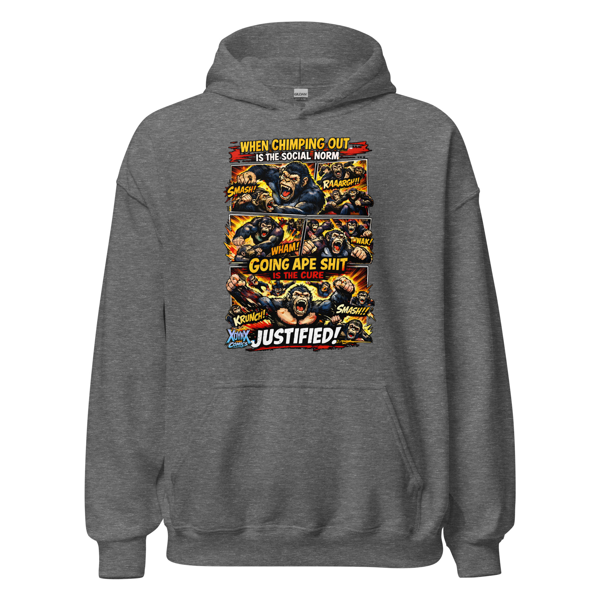 Chimping Out Comic Rage Art Social Disorder Hoodie - Image 9