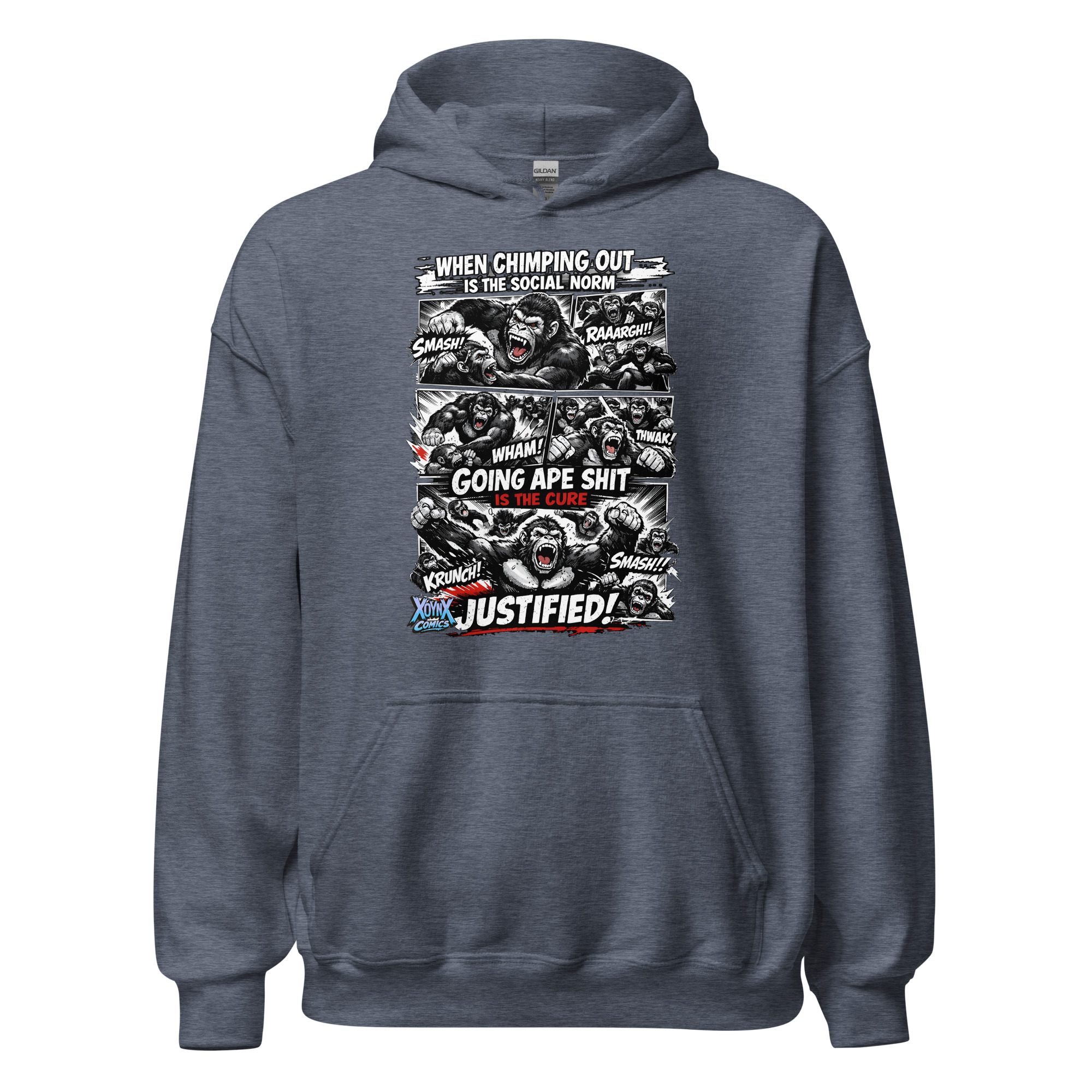 Chimping Out Comic Rage Art Social Disorder Hoodie - Image 7