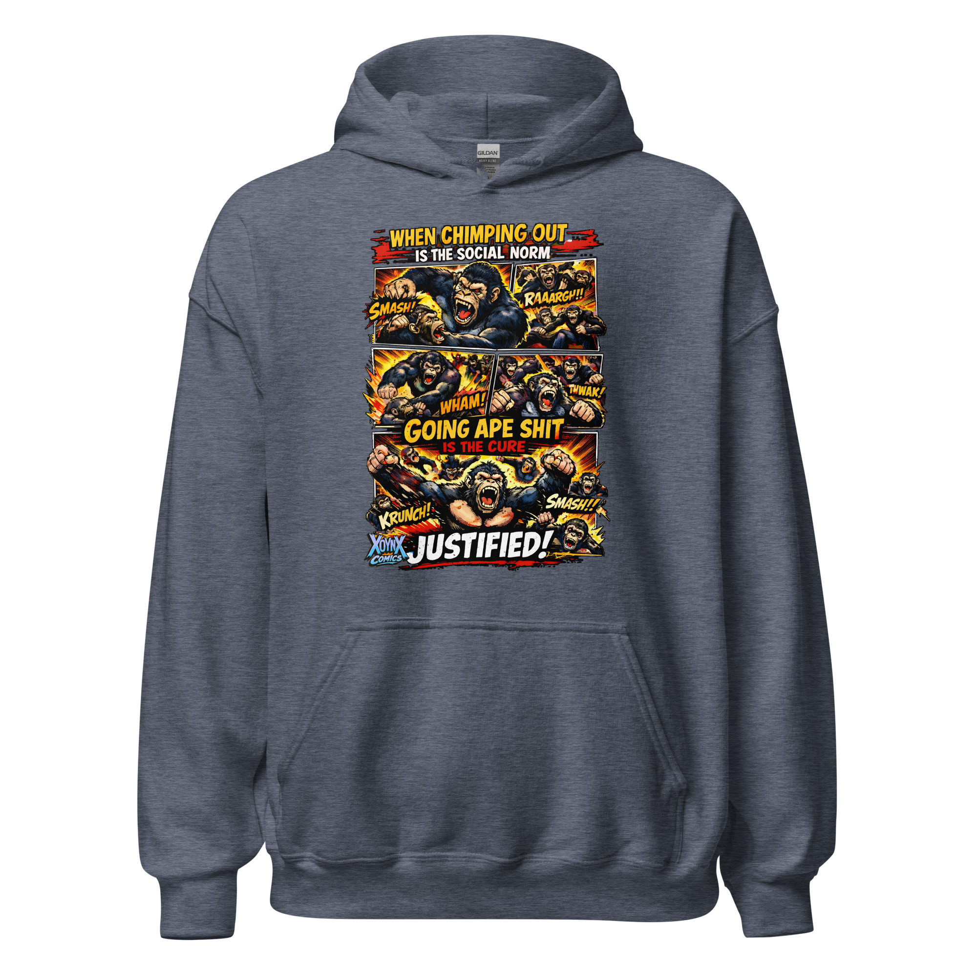 Chimping Out Comic Rage Art Social Disorder Hoodie - Image 7