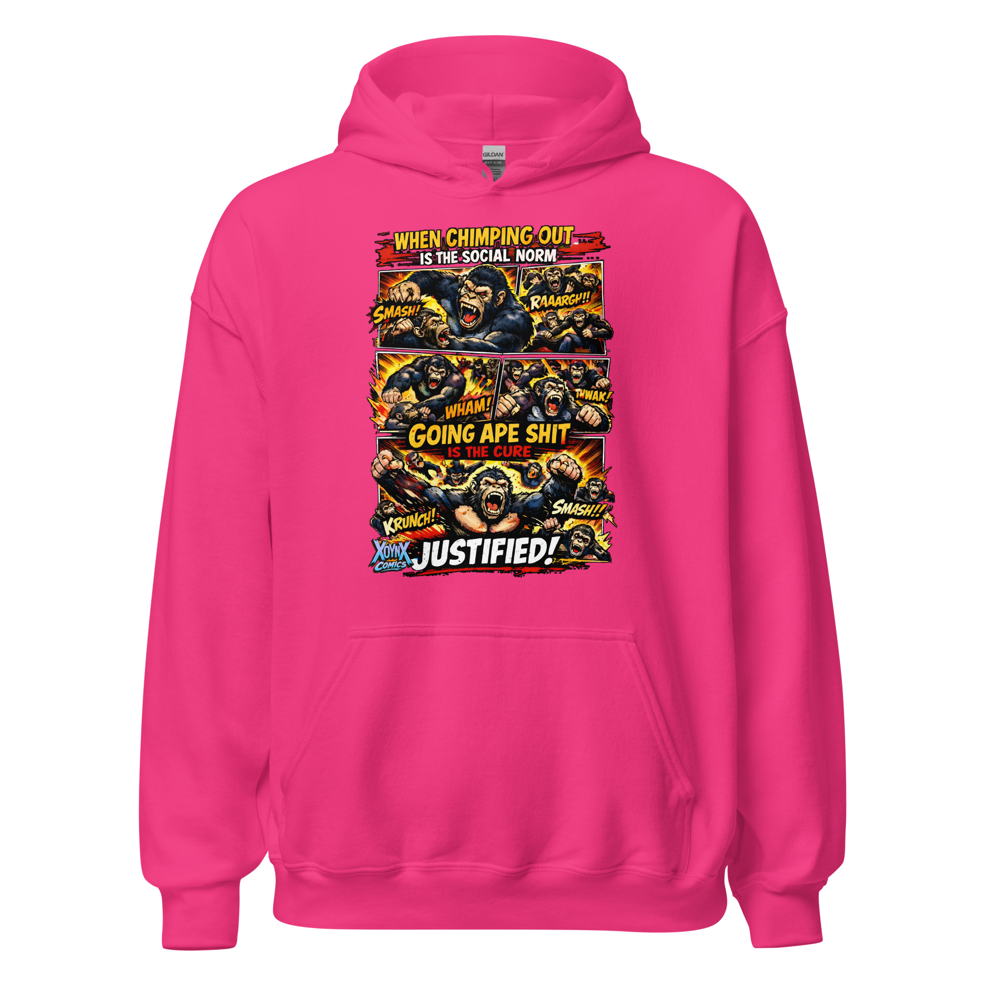 Chimping Out Comic Rage Art Social Disorder Hoodie - Image 8
