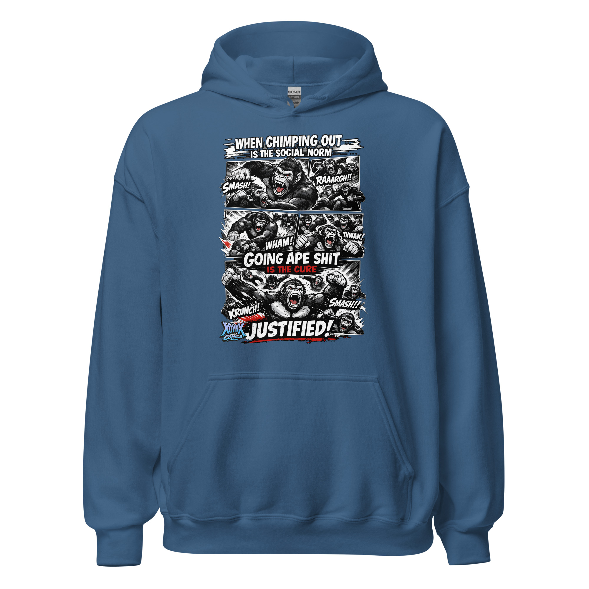 Chimping Out Comic Rage Art Social Disorder Hoodie - Image 6