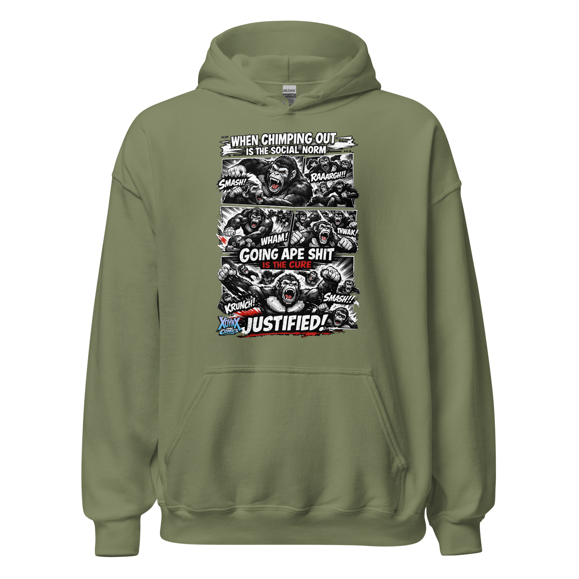 Chimping Out Comic Rage Art Social Disorder Hoodie - Image 10