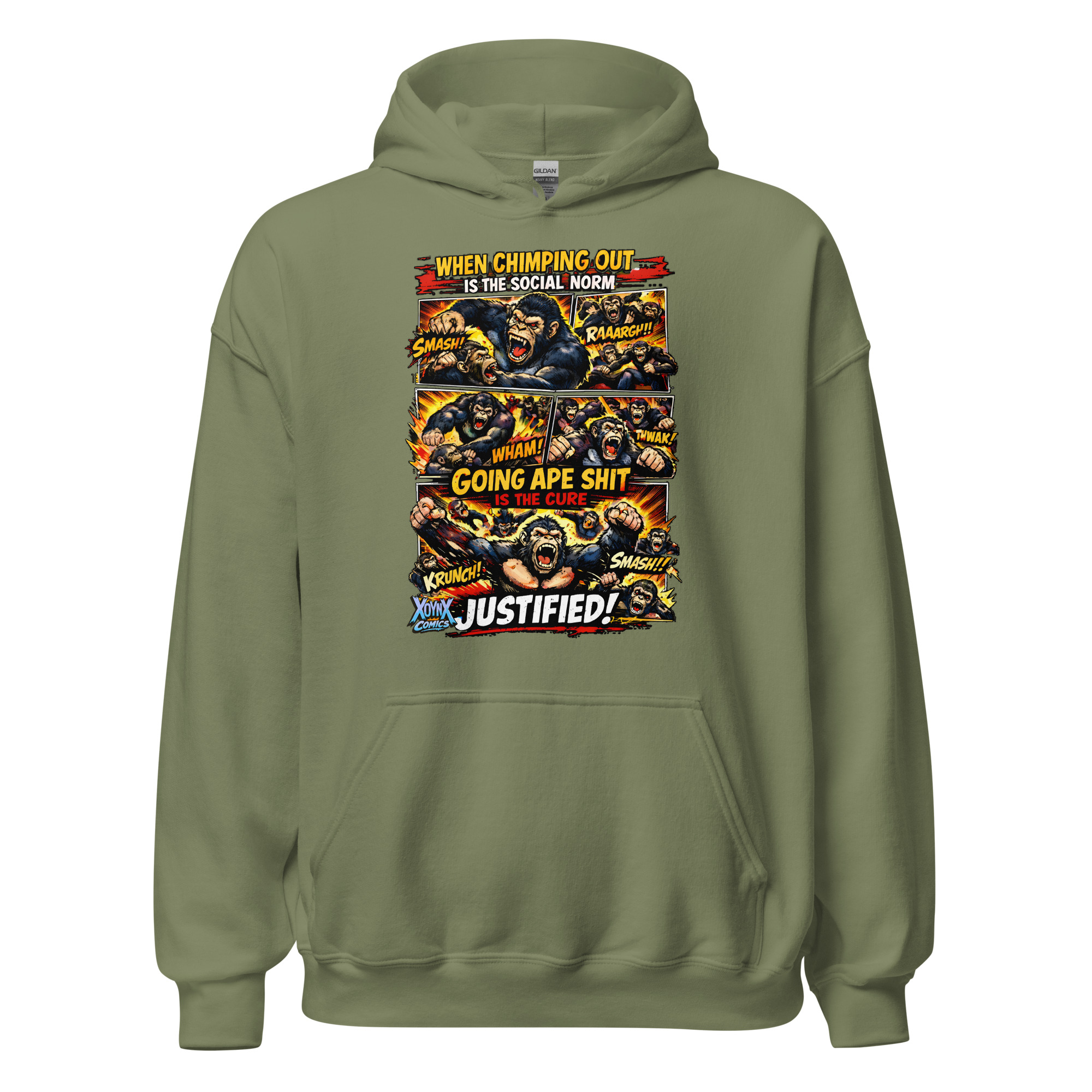 Chimping Out Comic Rage Art Social Disorder Hoodie - Image 10