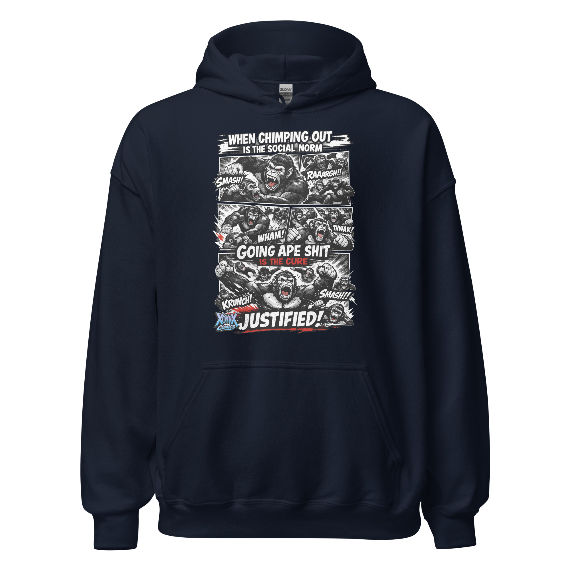 Chimping Out Comic Rage Art Social Disorder Hoodie - Image 3