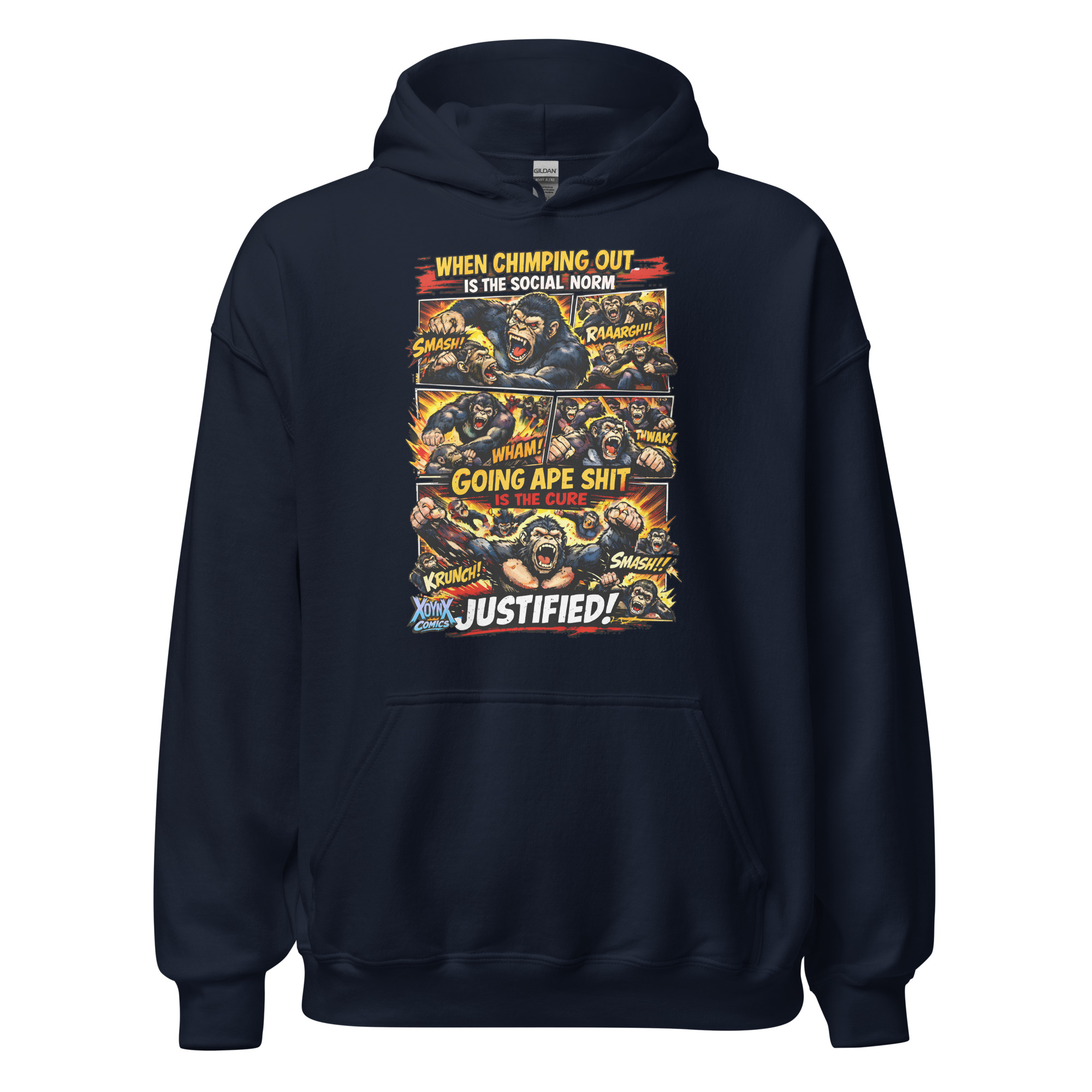 Chimping Out Comic Rage Art Social Disorder Hoodie - Image 3