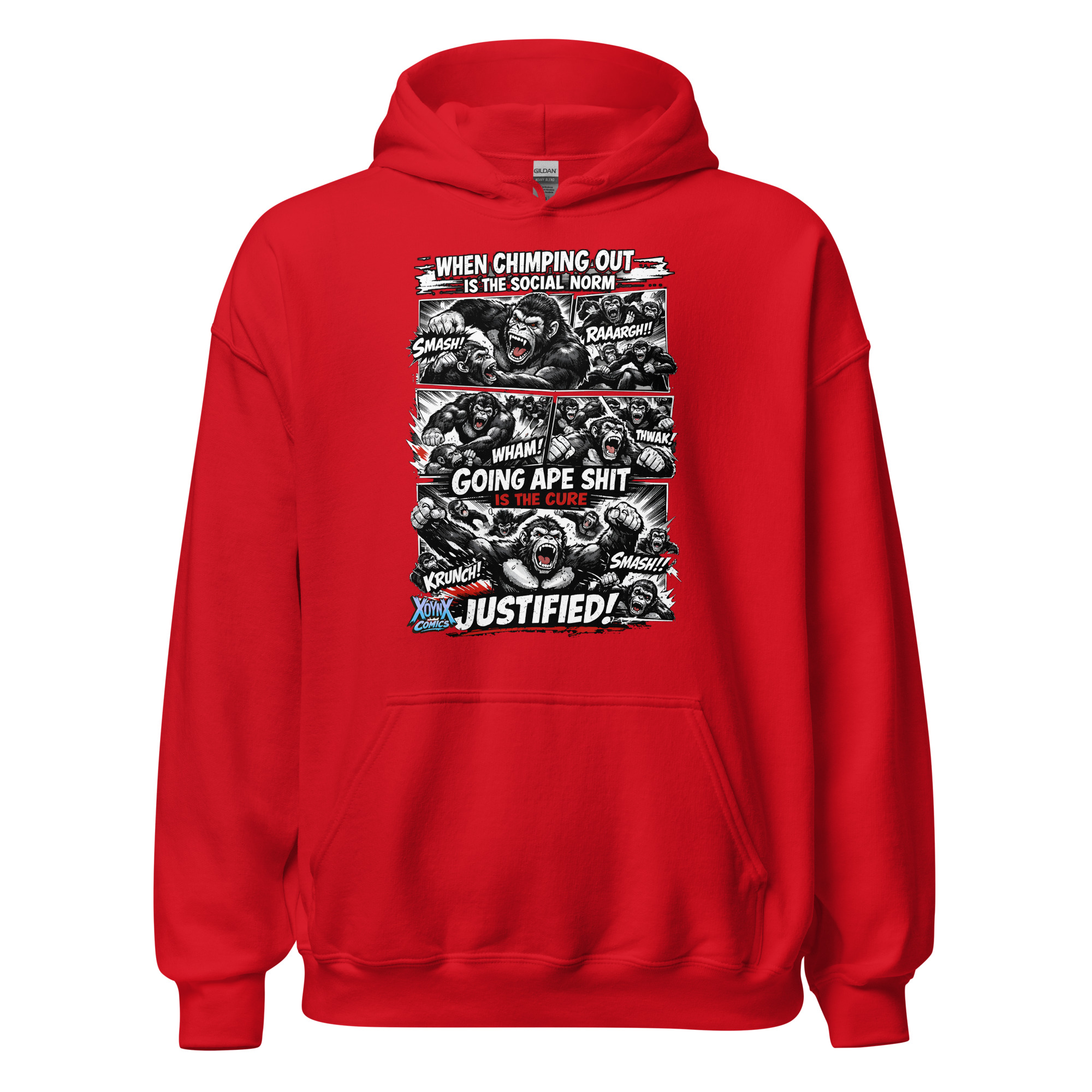 Chimping Out Comic Rage Art Social Disorder Hoodie - Image 4
