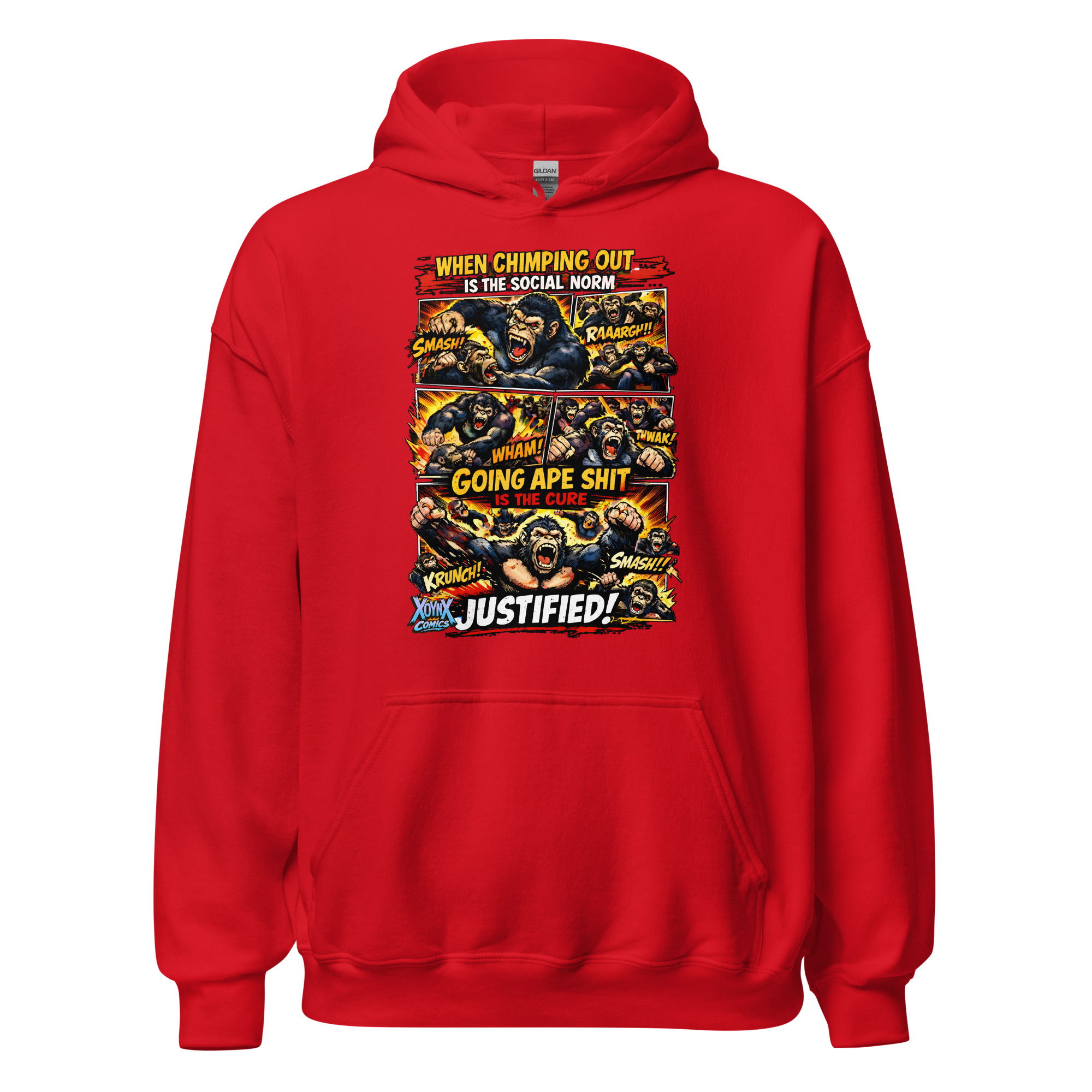Chimping Out Comic Rage Art Social Disorder Hoodie - Image 4