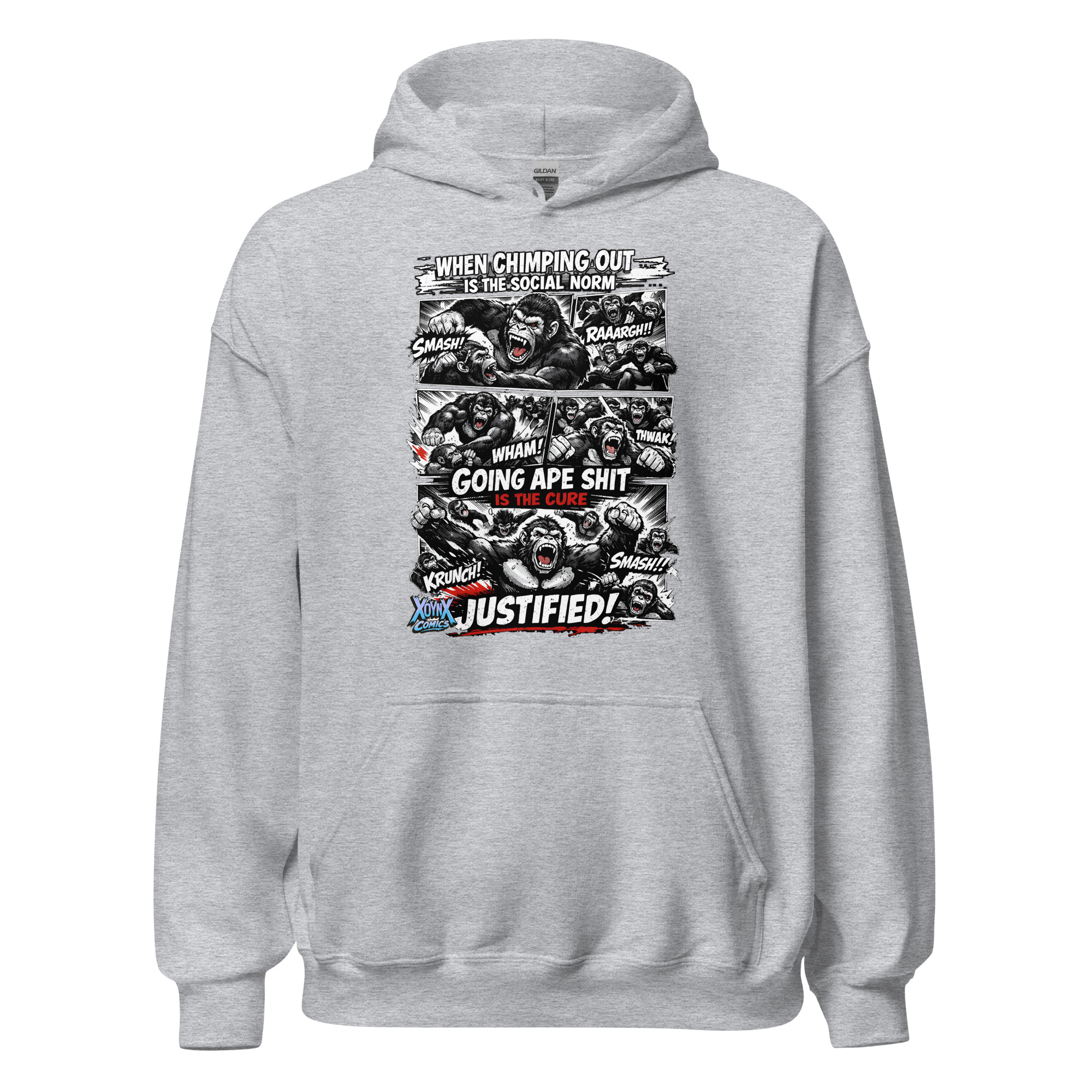 Chimping Out Comic Rage Art Social Disorder Hoodie - Image 11