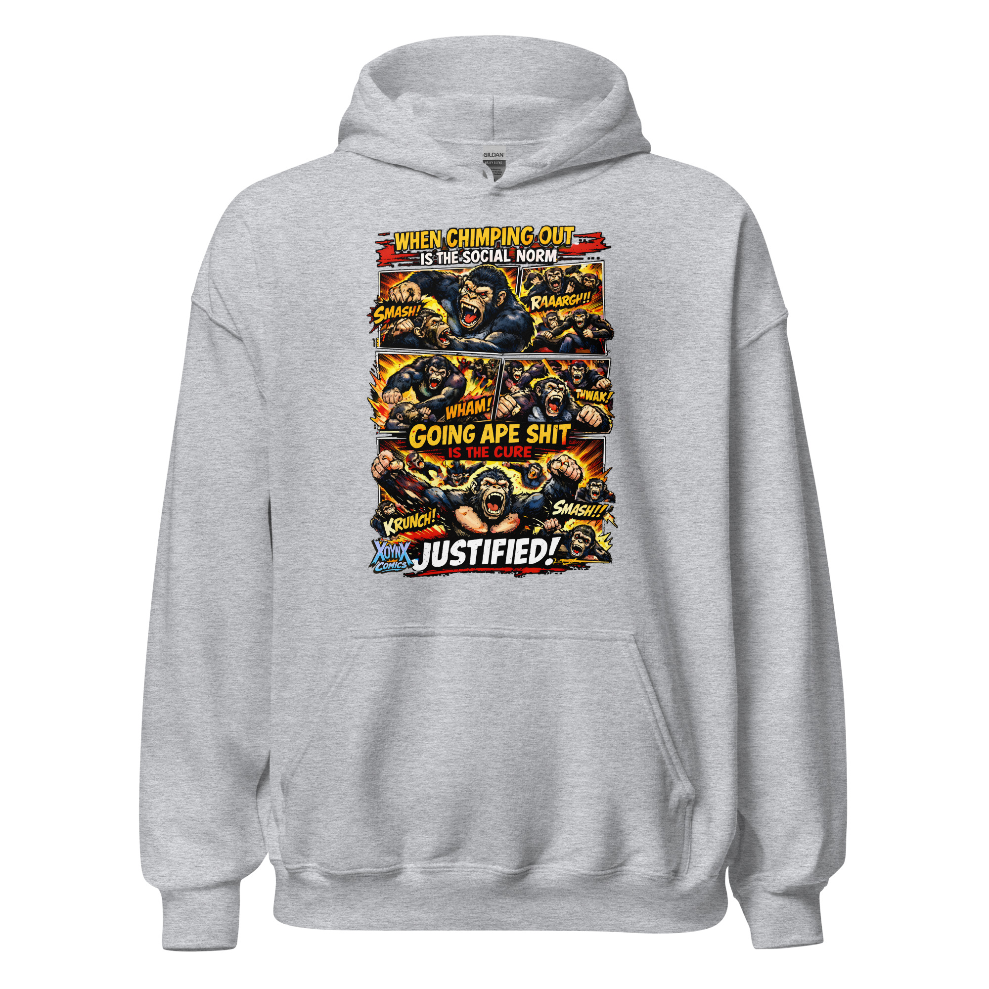 Chimping Out Comic Rage Art Social Disorder Hoodie - Image 11