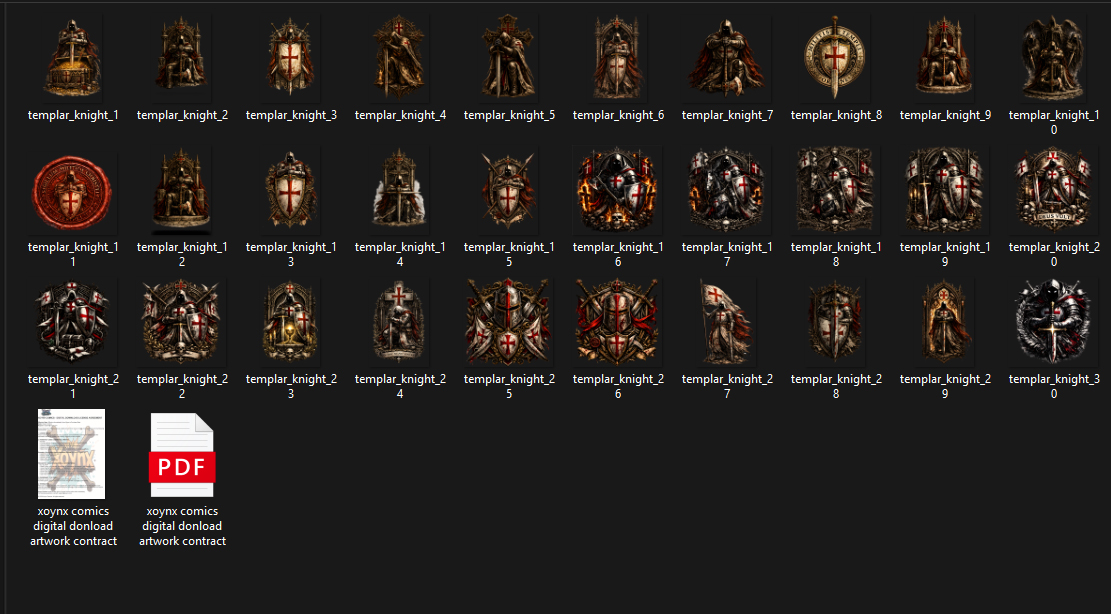 30 Templar Knight Designs Crusader Clipart PNG Medieval Knight Art Bundle - Image 3