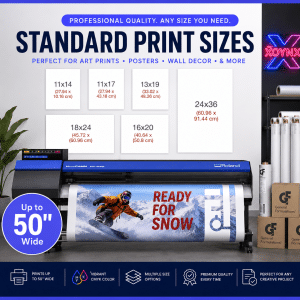 Custom Large Format Printing | Custom Photo Prints | Custom Poster Printing | Personalized Wall Art Prints | Up to 50″ Wide | Made to Order