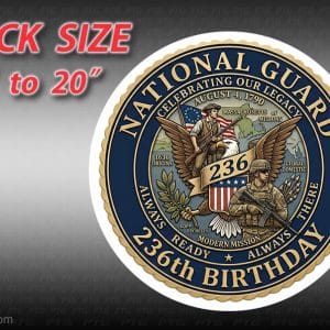 National Guard 236th. Birthday Decal 3" to 20" Vinyl Decals